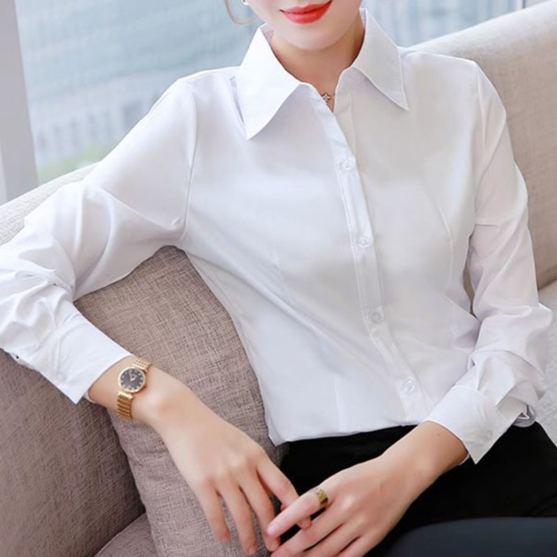 Women Formal Wear Korean - White Slim Fit Formal Office Ladies