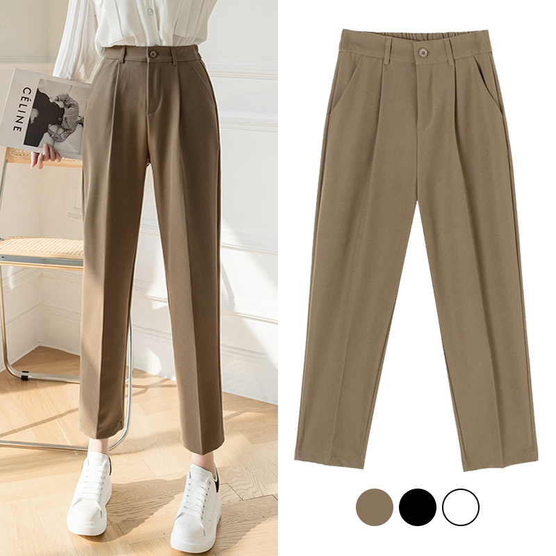 Women Formal Wear Korean - Female Chic Office Wear Straight Pants