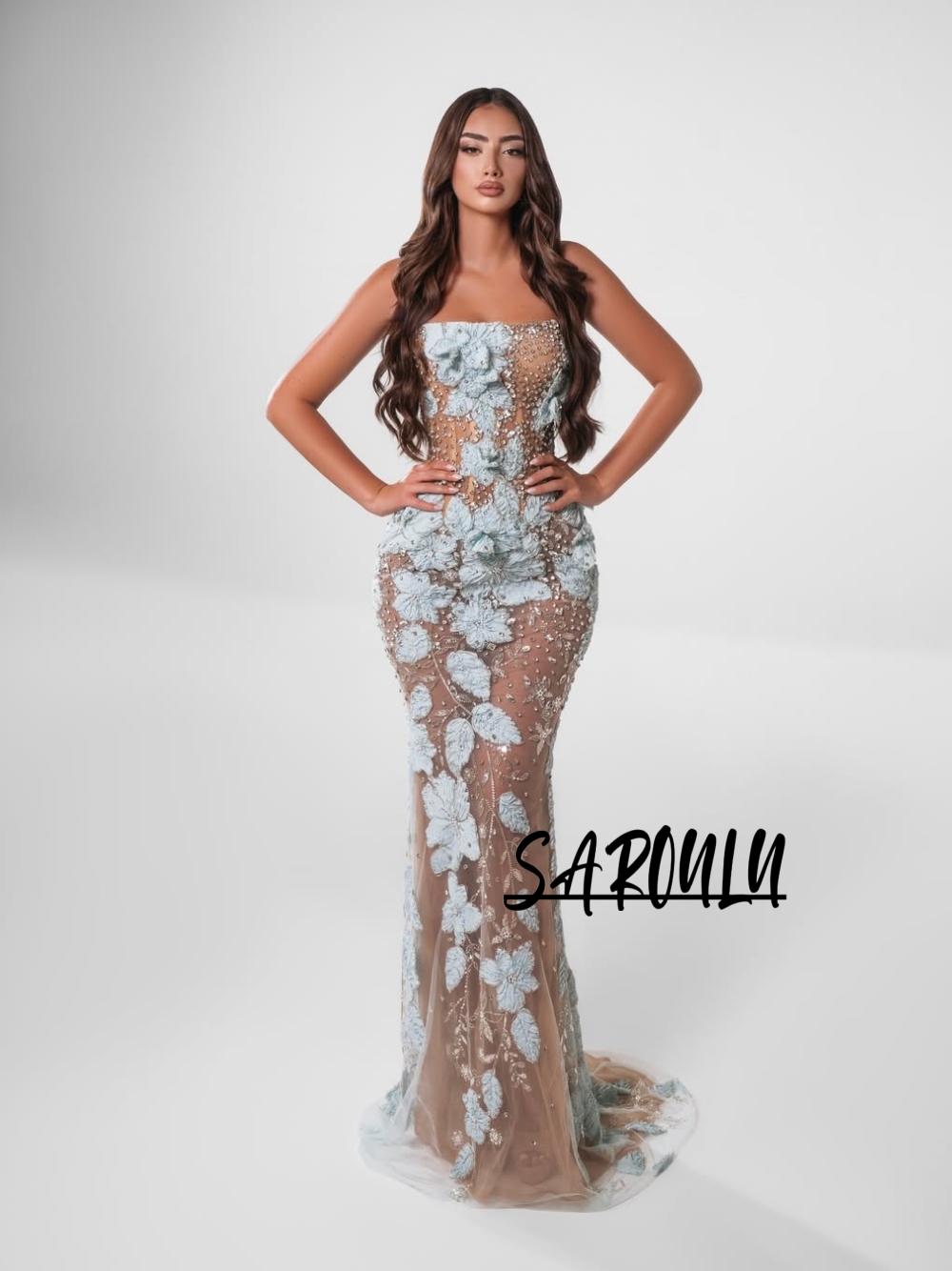Romantic Light Blue Floral Eve - Women Formal Event Wear review and price