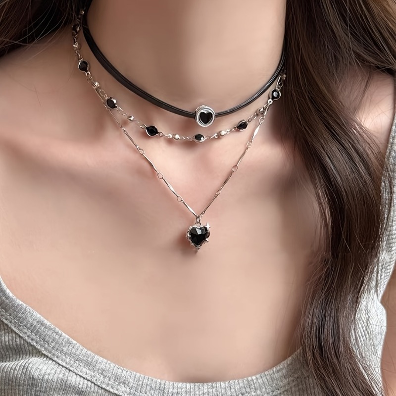 Gothic Layered Heart-shaped Ne - Formal Wear Jewelry For Women review and price