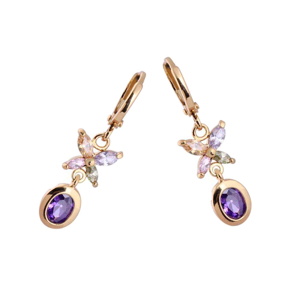 1Pair Women Zircon Earrings Ci - Formal Wear Jewelry For Women review and price