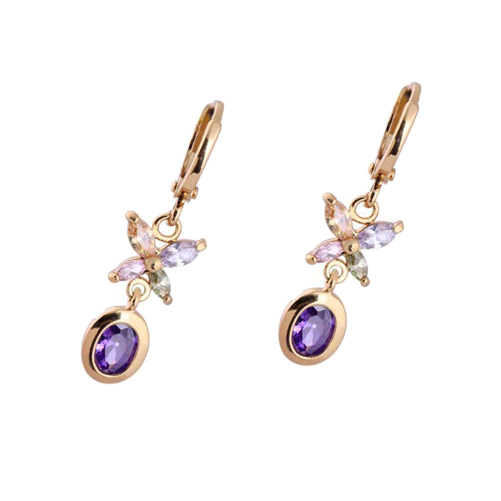 1Pair Women Zircon Earrings Ci - Formal Wear Jewelry For Women review and price