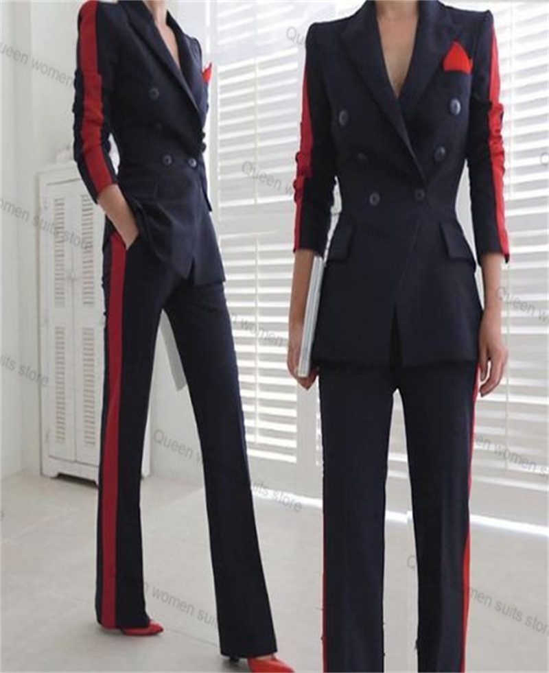 Red Black Autumn Women Suit Se - Women Formal Wear With Black Blazer review and price