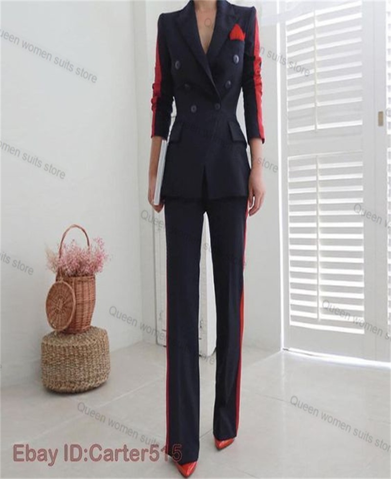 Red Black Autumn Women Suit Se - Women Formal Wear With Black Blazer review and price