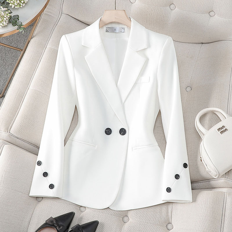 2025 New Spring Autumn White B - Women Formal Wear With Black Blazer review and price