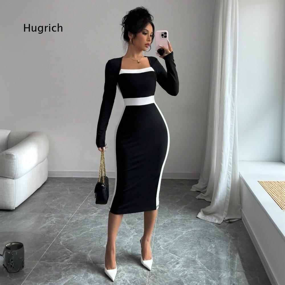 Square Neck Long Sleeve Midi B - Women Formal Event Wear review and price